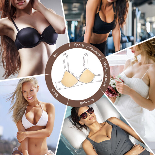 3 Pair Padded Bras Insert Pads Sponge Round Coverage Positionable For Bikini 2