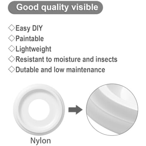 White Nylon Ceiling Medallion 10" OD 2 Pack 2
