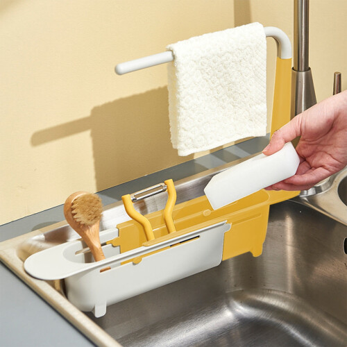 Expandable Sink-Mount Dish Drying Rack, Plastic, 1 Pack 1