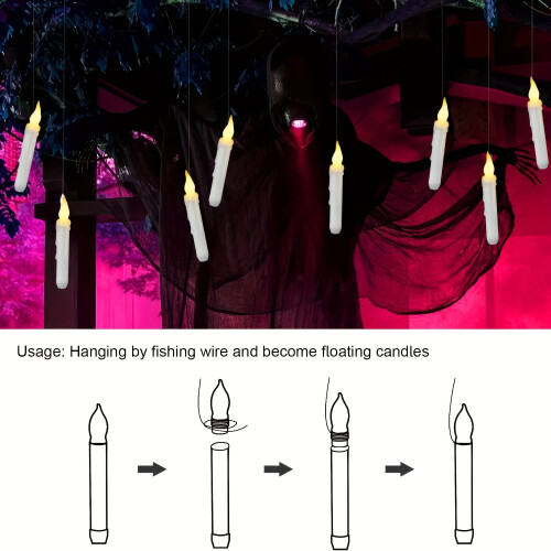 Floating LED Candles with Remote Control, 12-Pack 1