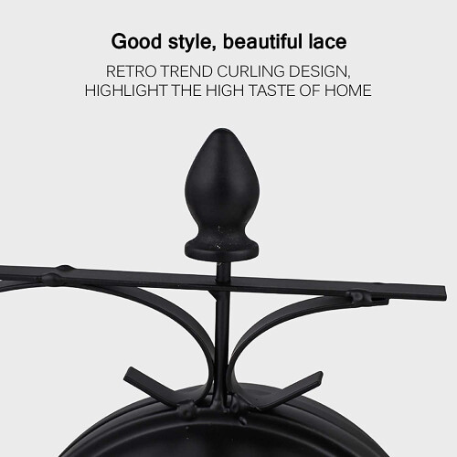 Vintage Two-Sided Wall Clock, Black Iron, 25x9x22cm 2