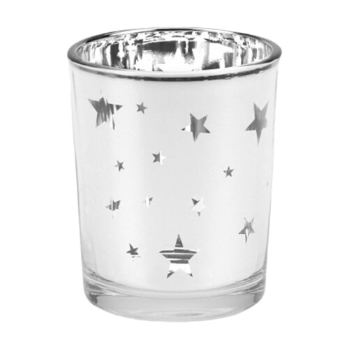 Star-Patterned Glass Tea Light Holder 2