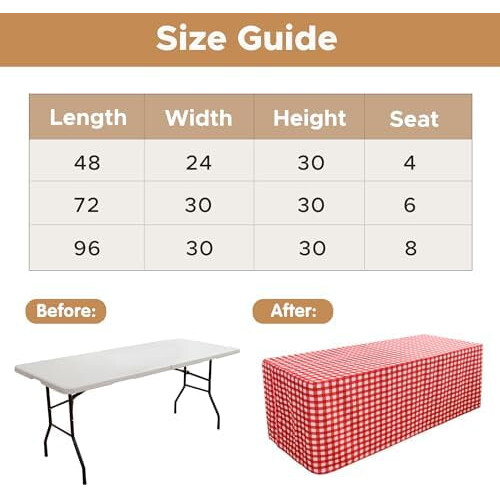 Fitted Square Tablecloth 34x34x30in 2-Pack Polyester 1