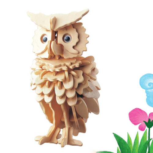 Ξύλινα παζλ Eease Bundle of Owl3D - Εκπαιδευτικά DIY παιχνίδια με ζώα 1