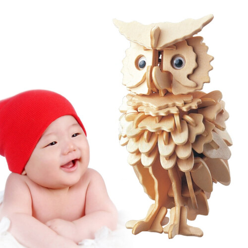Ξύλινα παζλ Eease Bundle of Owl3D - Εκπαιδευτικά DIY παιχνίδια με ζώα 2