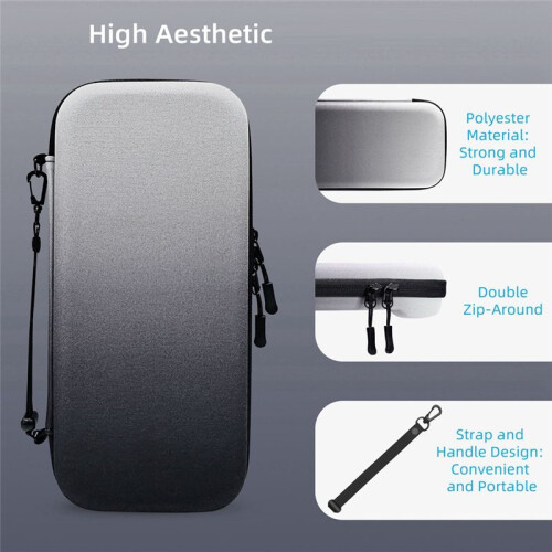 Travel Carrying Case for  2 Host Protective Portable Hard Shell Case with Dual Zipper Ergonomic Handle Black 2