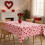 Valentine's Day Plastic Tablecloth 108x54in Red Heart Design 5