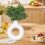White Donut-Shaped Plastic Vase 23x21cm 5