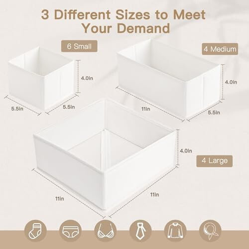 Set di 14 organizer pieghevoli per cassetti – Bianco 2