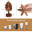 Wooden Tree-Shaped Coasters Set, Sapeli Wood, 4 Pack 2