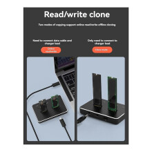 M.2 /NVMe Dual-Bay-Festplatten-Dockingstation, Klon, Offline-Klon, M.2 SSD-Duplikator, Datenübertragung, USB, US-Stecker