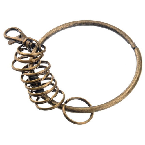 Chaveiro retrô grande em metal com 10 argolas (bronze) 2