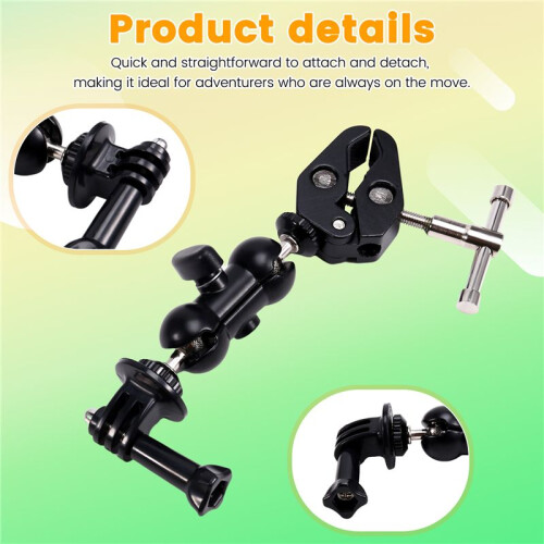 Motorcycle Bicycle Mount Clamp Universal Bracket DSLR Camera Magic Arm for Action Cameras 2