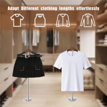 Lot de 2 Présentoirs à T-Shirts Réglables et Flexibles, Support D'Épaule Portable en Métal de 40 à 70 cm