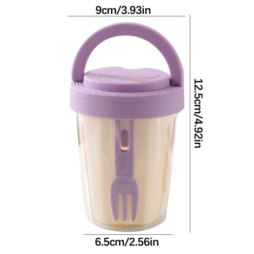 Leak-Proof Fruit Cup with Fork, 9 x 12.5 cm 2