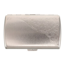 Silver Retro Metal Box Slim Portable Travel Holder