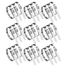200Pcs Stainless Steel Cable Tie Sets Self-Locking Metal Straps Silver