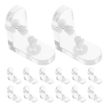 100Sets Transparent Acrylic Corner Brace Easy Install Display Shelf