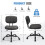 Chaise de bureau d'intérieur à dossier bas et hauteur réglable, noire 2