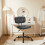 Chaise de bureau d'intérieur à dossier bas et hauteur réglable, noire 4