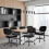 Chaise de bureau d'intérieur à dossier bas et hauteur réglable, noire 5