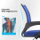 Mesh Office Chair with Arms and Wheels Blue 2 Pack 3