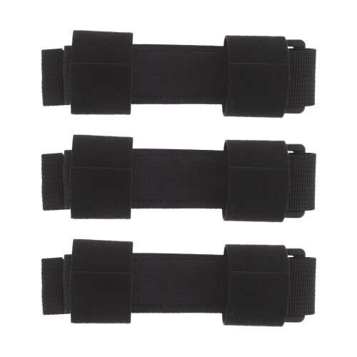 3Pcs Black Adaptive Utensil Strap Polyester Non-Slip Grip for Disabled