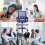 Mesh Office Chair with Arms and Wheels Blue 2 Pack 6