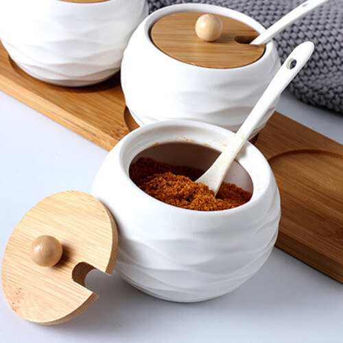 Ceramic Seasoning Jar Light Brown 1 Piece 2