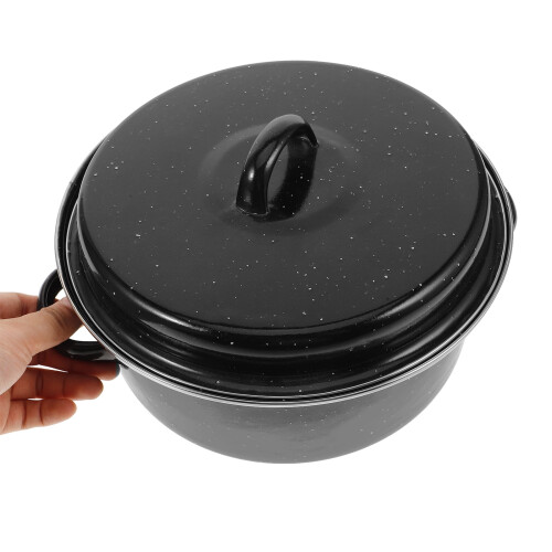 Lidded Roasting Pan Double Handles Enameled Roasting Pan Barbecue Cooking Pot 2