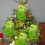 Grüner Weihnachtsstrumpf, gestrickt, bestickt 5