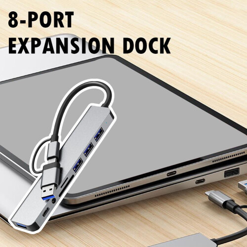 Σταθμός σύνδεσης USB C 8 σε 1, διακλαδωτής USB υψηλής ταχύτητας μετάδοσης | D4O2 1