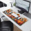 Μεγάλο gaming mouse pad 31,5x11,8 ιντσών, σχέδιο κολοκύθας/ηλίανθου, ραμμένες άκρες, 2