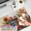 Μεγάλο gaming mouse pad 31,5x11,8 ιντσών, σχέδιο κολοκύθας/ηλίανθου, ραμμένες άκρες, 4