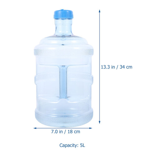 Herbruikbare plastic waterkan van 5 gallon met 2 doppen - 5L container 2