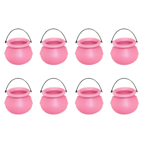 Halloween Witch Cauldron Set, 8-Pack Plastic Mini Pots 1