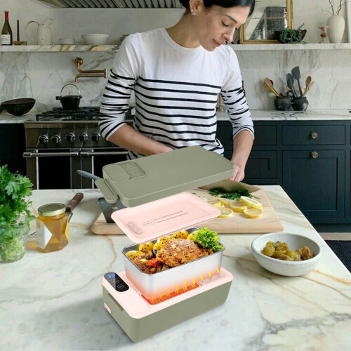 1L Rechargeable Heated Lunch Box with Double-Layer 1