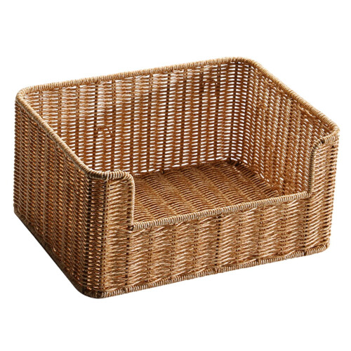 Brown Imitation Rattan Storage Basket, Rectangular 2