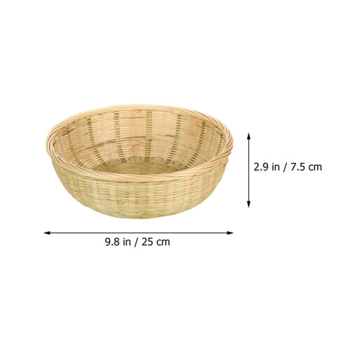 Handwoven Bamboo Storage Basket Beige 1