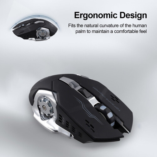 Wireless Silent Mouse  Dual Mode Design, 2.4G Dual Mode Rechargeable Optical Mouse for Laptop PC Game Office