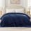 Waffle Jacquard Throw Blanket 60x80 in Navy 3