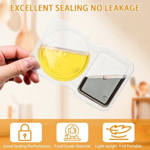 Double Compartment Snack Containers with Lids, 20 Pcs 1