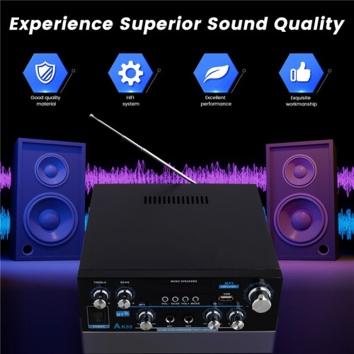 AK55 Audio Amplifier 2.0 Channel HIFI Digital  Amplifier USB Digital Amplifier US PLUG 2
