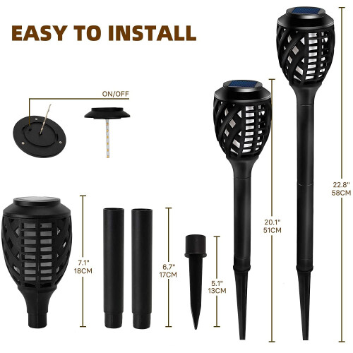 Grand Patio Outdoor8Packs Ηλιακά Φώτα, Ανθεκτικό στο Νερό Φλόγες που Τρεμοπαίζουν, Φωτιστικό 1