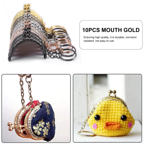 Σετ Pinfect από 10 μεταλλικά πορτοφόλια με κούμπωμα φιλί για DIY λαβή τσάντας κερμάτων 1