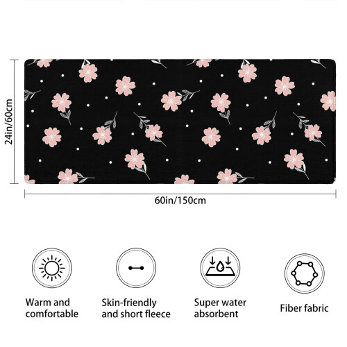Χαλί μπάνιου Pioneer Flower Floral, αντιολισθητικό χαλάκι μικροϊνών με επένδυση από 2