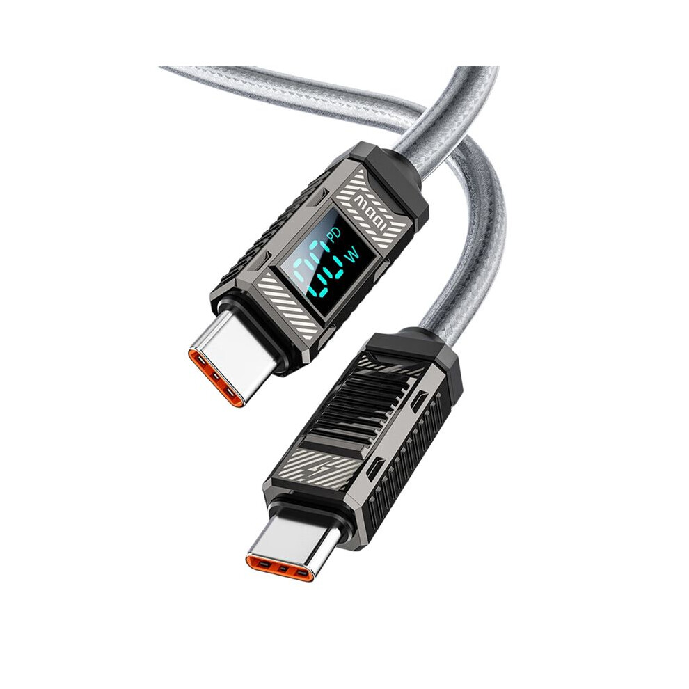 2M Type C To Type C Cable 100W Display Mechanical Data Cable Fast Charging Usb C To Usb C Cable For For A Black 4713755121161