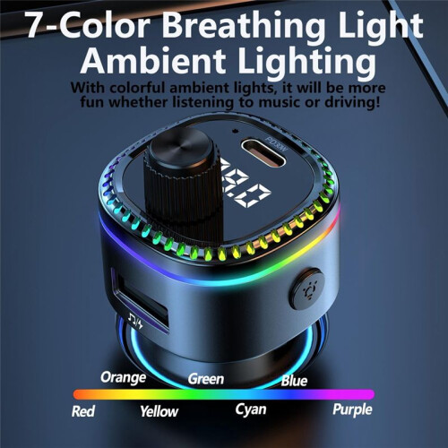 5.3 FM Transmitter for Car,  Car Adapter, Support MP3 Player, Handsfree Calling, LED Backlit, U Disk 1