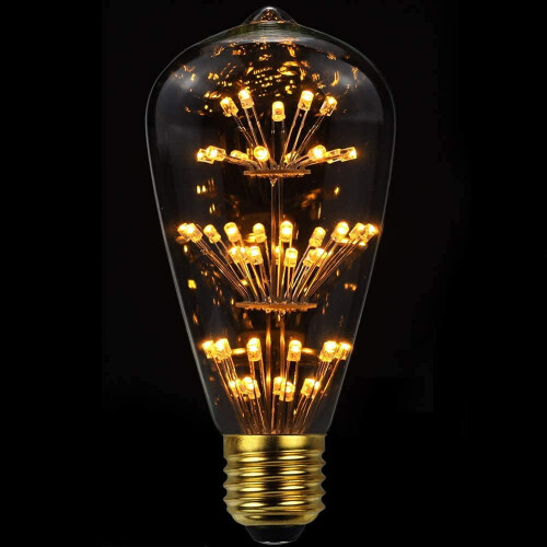 2 Pack LED Edison Bulb E27 3W 2300K 1