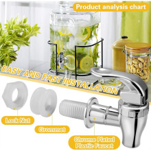 2 Pack Beverage Dispenser Replacement Spout for Drink Dispenser Spigot,Push Style Spigot for Beverage Dispenser Carafe